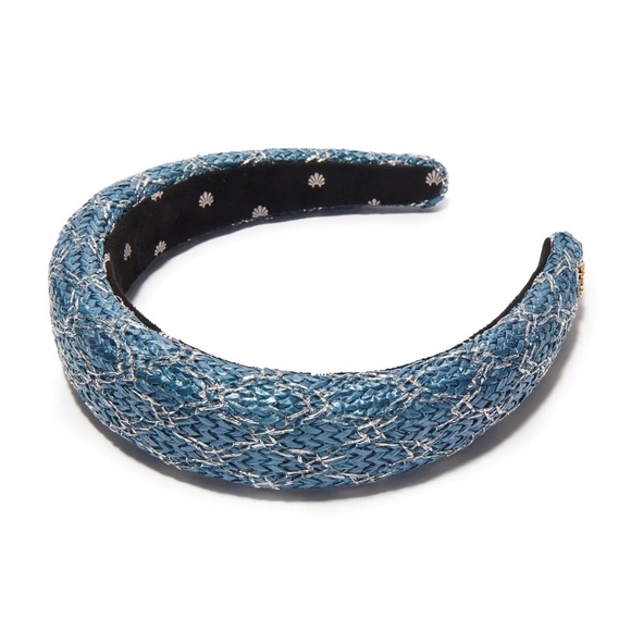 NWT ? Lele Sadoughi Blue and Silver Raffia Alice Headband ? main image 5